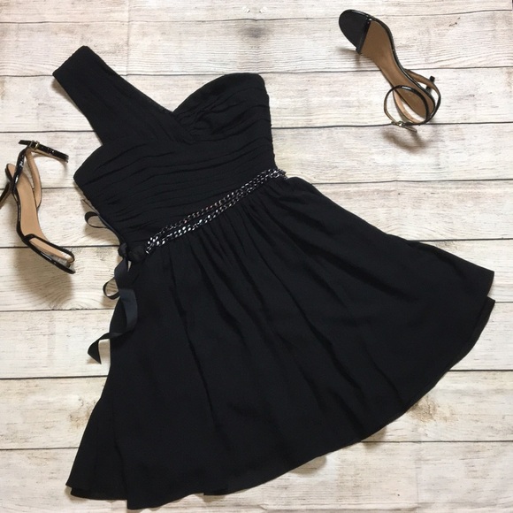 EXPRESS Black One-Shoulder Dress 6 - Picture 2 of 7